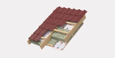 Скатные крыши с теплоизоляцией, установленной между и под стропилами